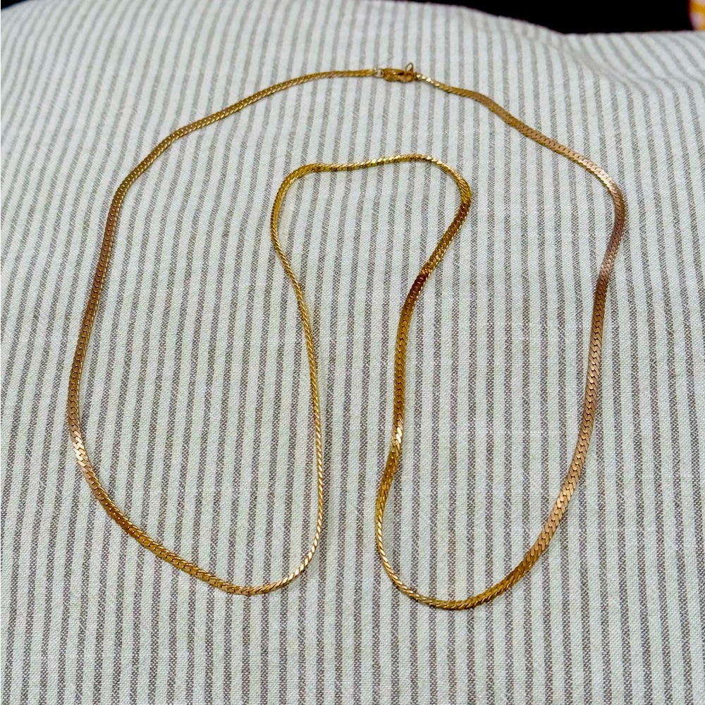 Sleek Serpentine Gold-Toned Necklace